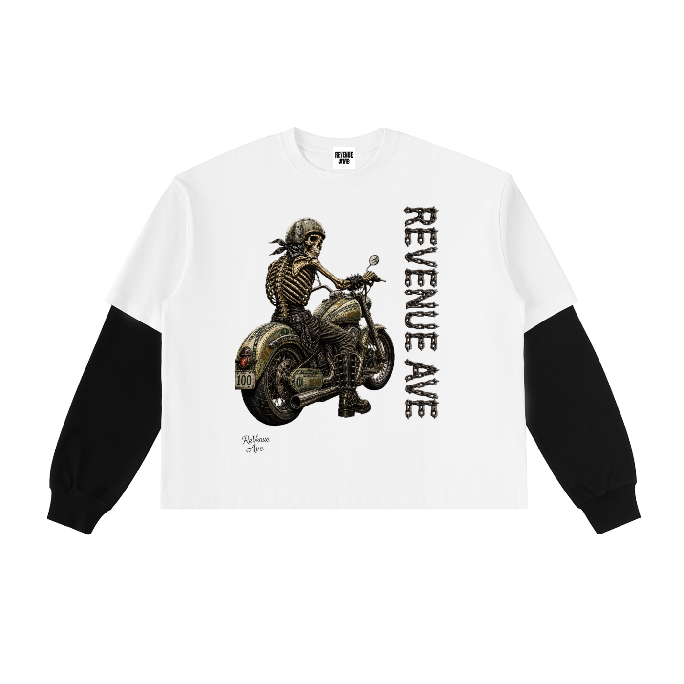 Layered Contrast Sleeve Cotton T-Shirt