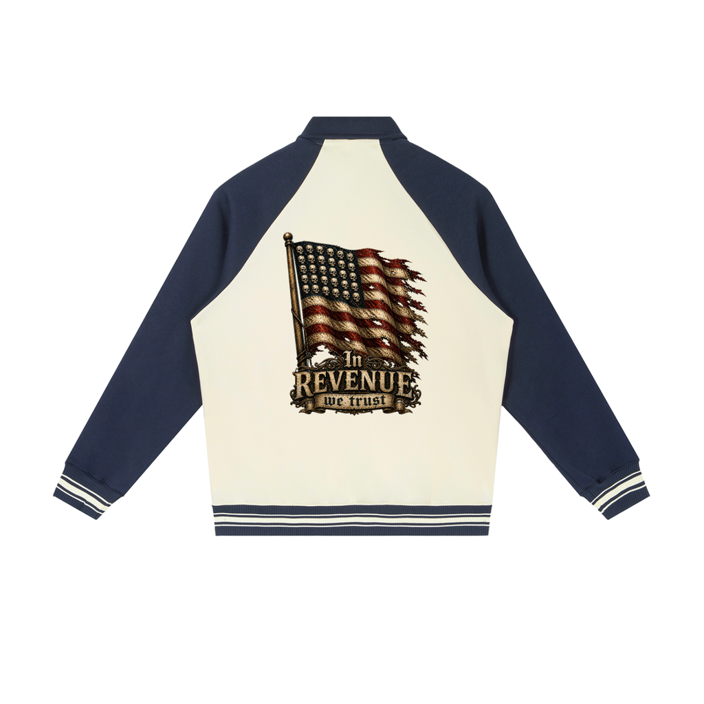 Revenue Ave Contrast Raglan Sleeve Baseball Jacket
