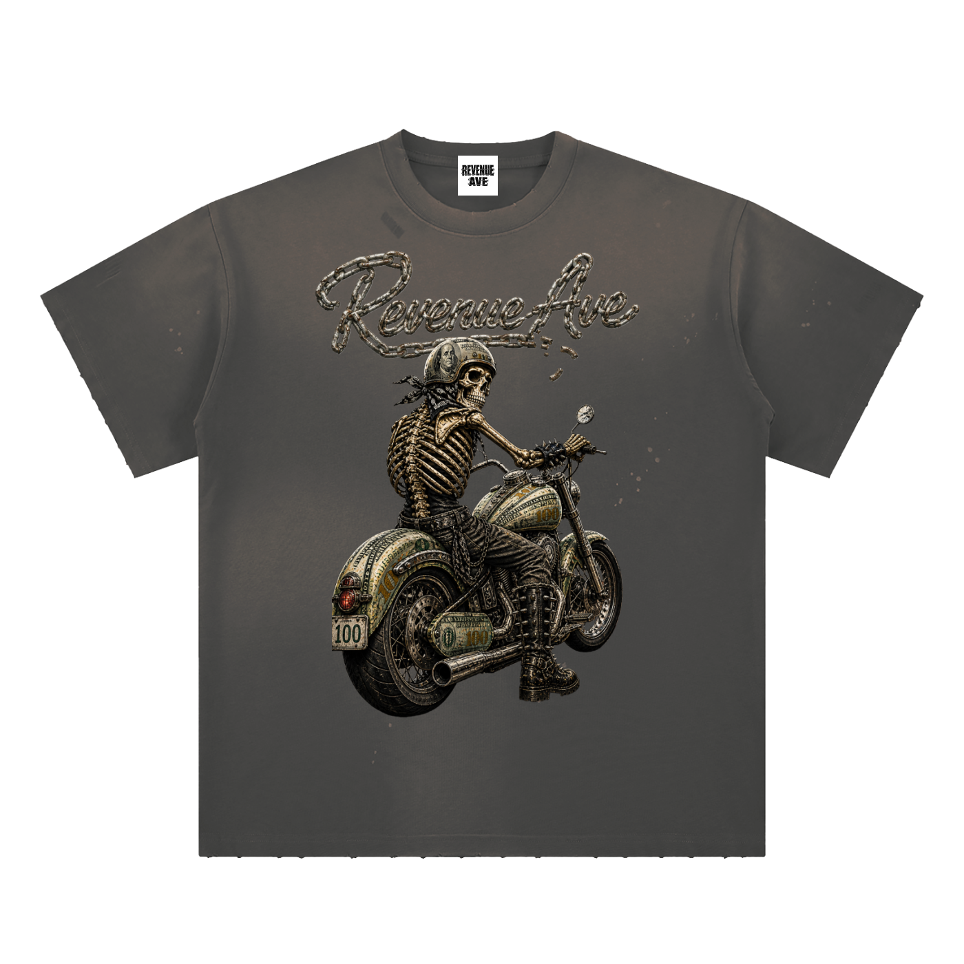 Revenue Ave Hand-Frayed Sunfade Paint Splatter T-Shirt