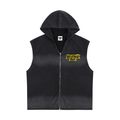 Vintage Washed Zip-Up Hooded Tank Top