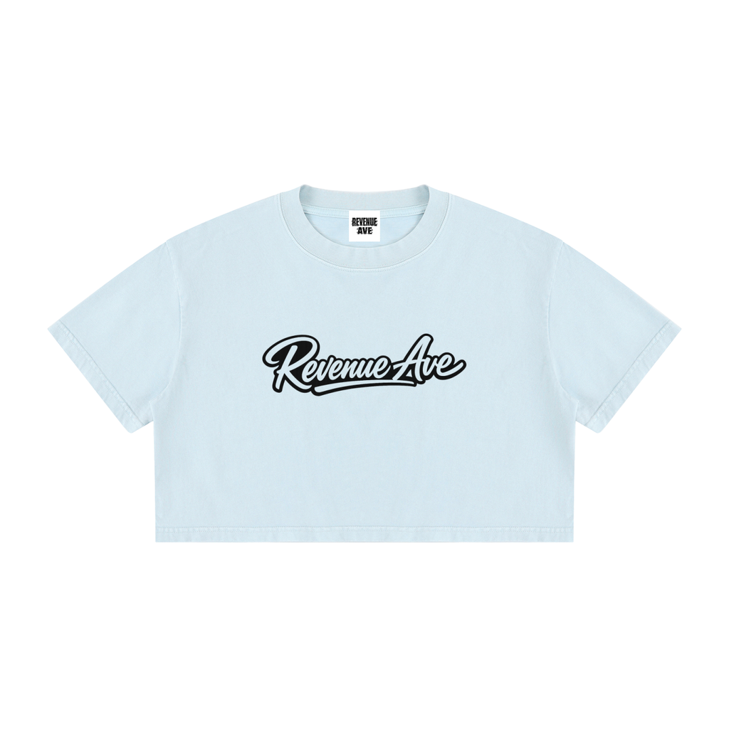 Revenue Ave Women's Mineral Wash Cotton Crop T-Shirt