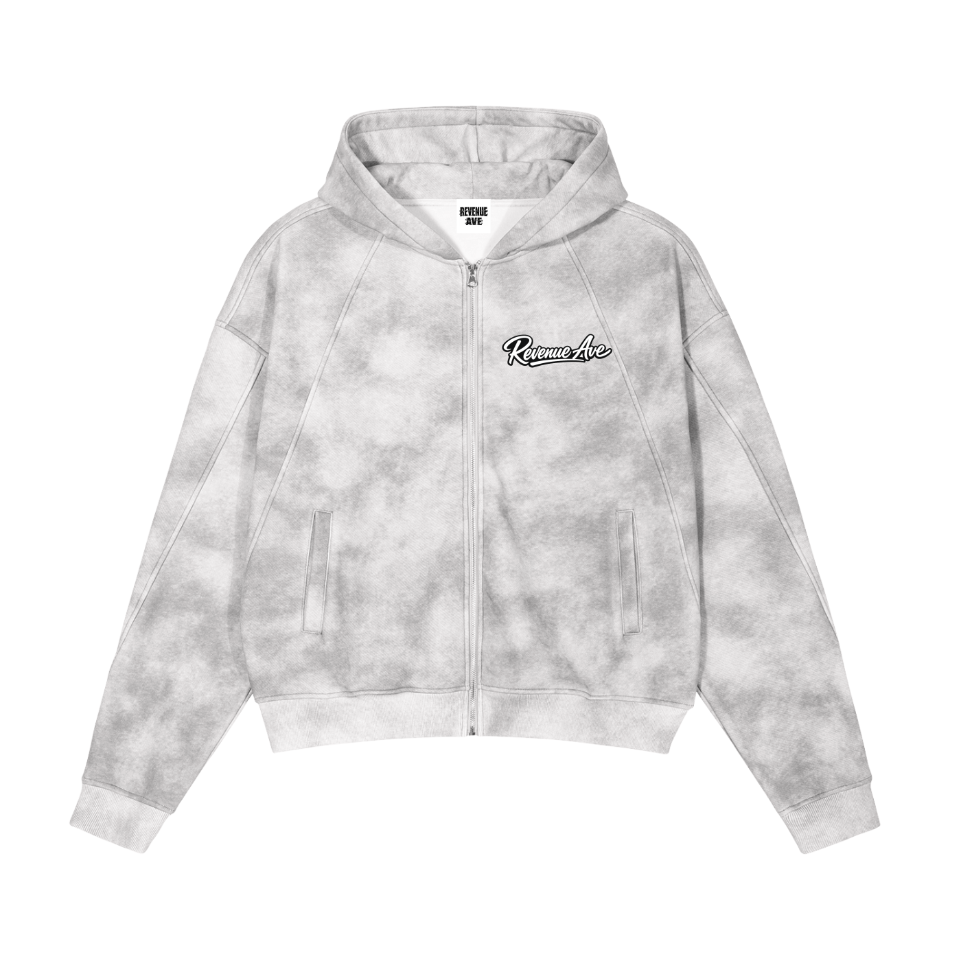 Revenue Ave Dirty Washed Zip-Up Fleece Hoodie