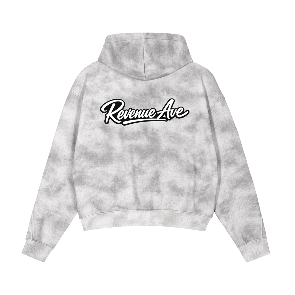 Revenue Ave Dirty Washed Zip-Up Fleece Hoodie