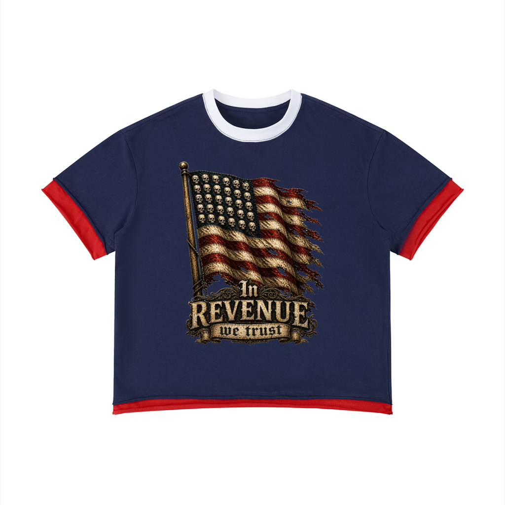 Revenue Ave Unisex Boxy Color Block T-Shirt
