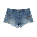 Revenue Ave Women's Vintage Wash Raw Hem Denim Shorts