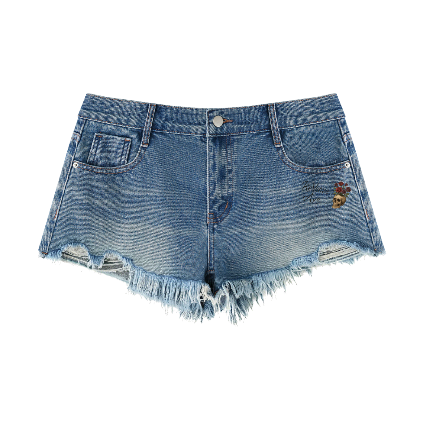 Revenue Ave Women's Vintage Wash Raw Hem Denim Shorts