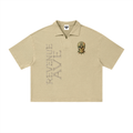 Unisex Vintage Wash Waffle Boxy Polo Shirt