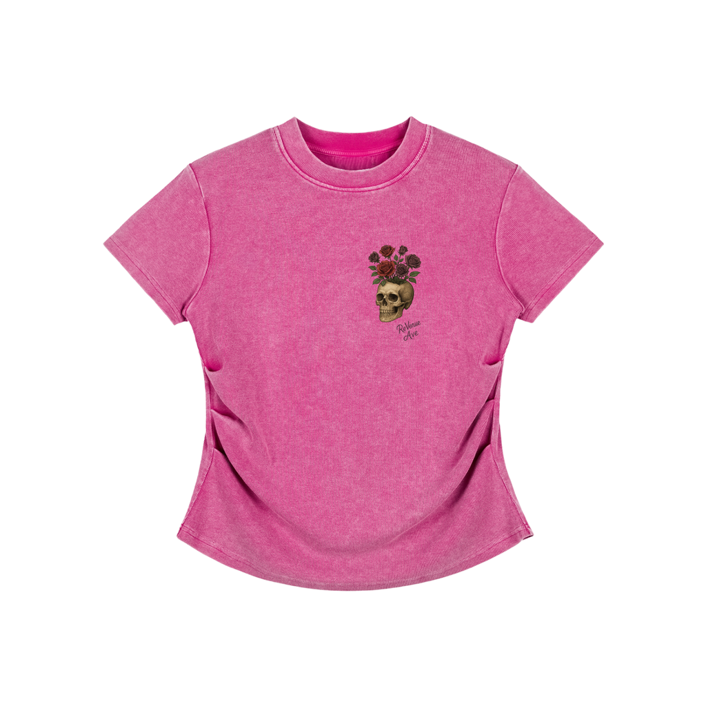 Revenue Ave Vintage Washed Bodycon Cotton T-Shirt