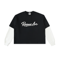 Revenue Ave Layered Contrast Sleeve Cotton T-Shirt