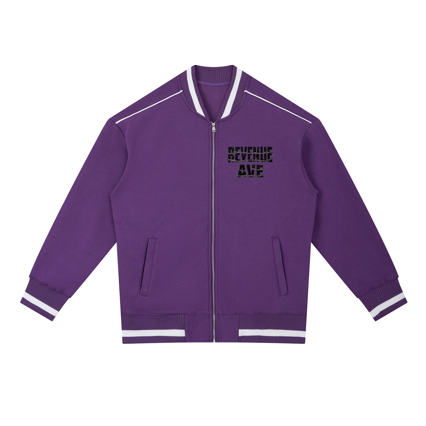 Revenue Ave Contrast Piping Zip Bomber Jacket