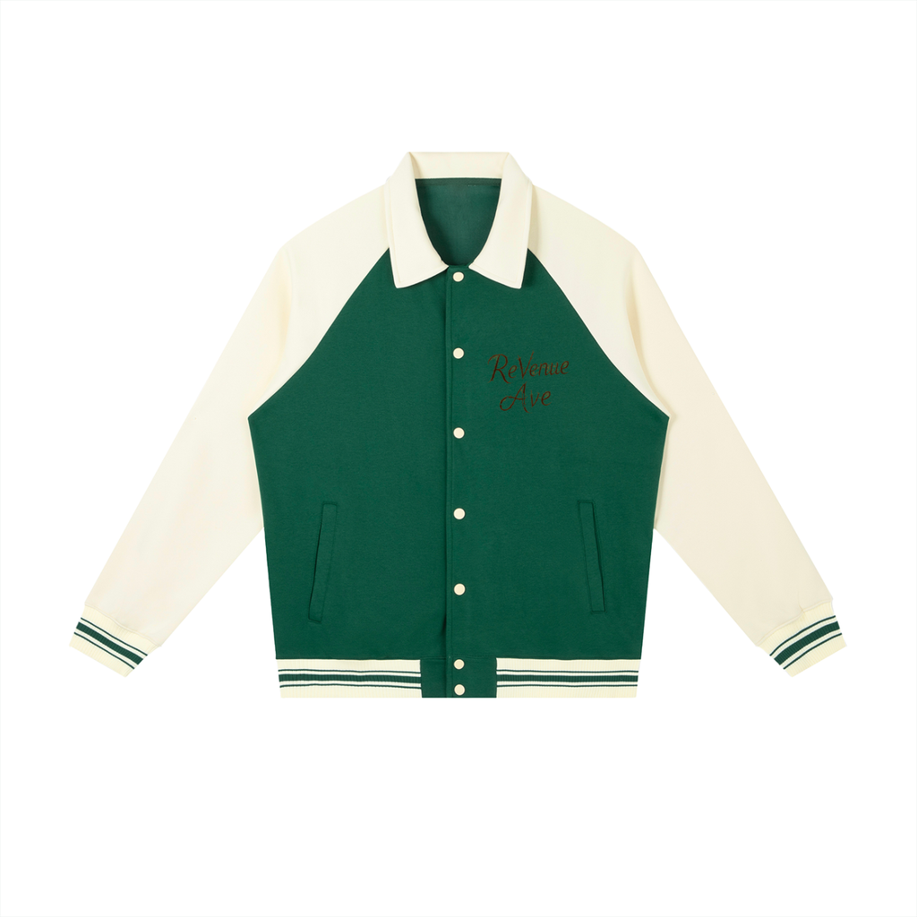Revenue Ave Contrast Raglan Sleeve Baseball Jacket