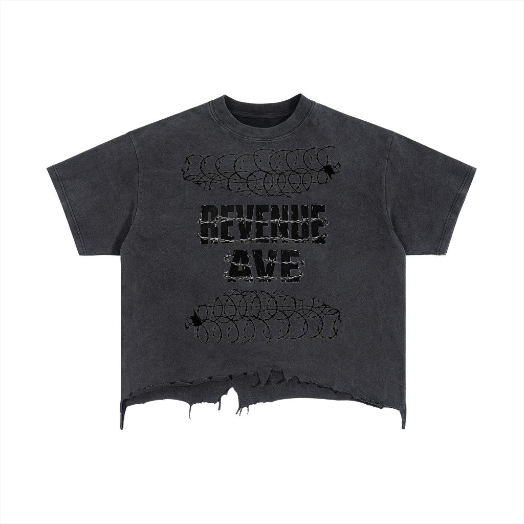 Vintage Wash Boxy Distressed Hem T-Shirt