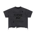 Vintage Wash Boxy Distressed Hem T-Shirt