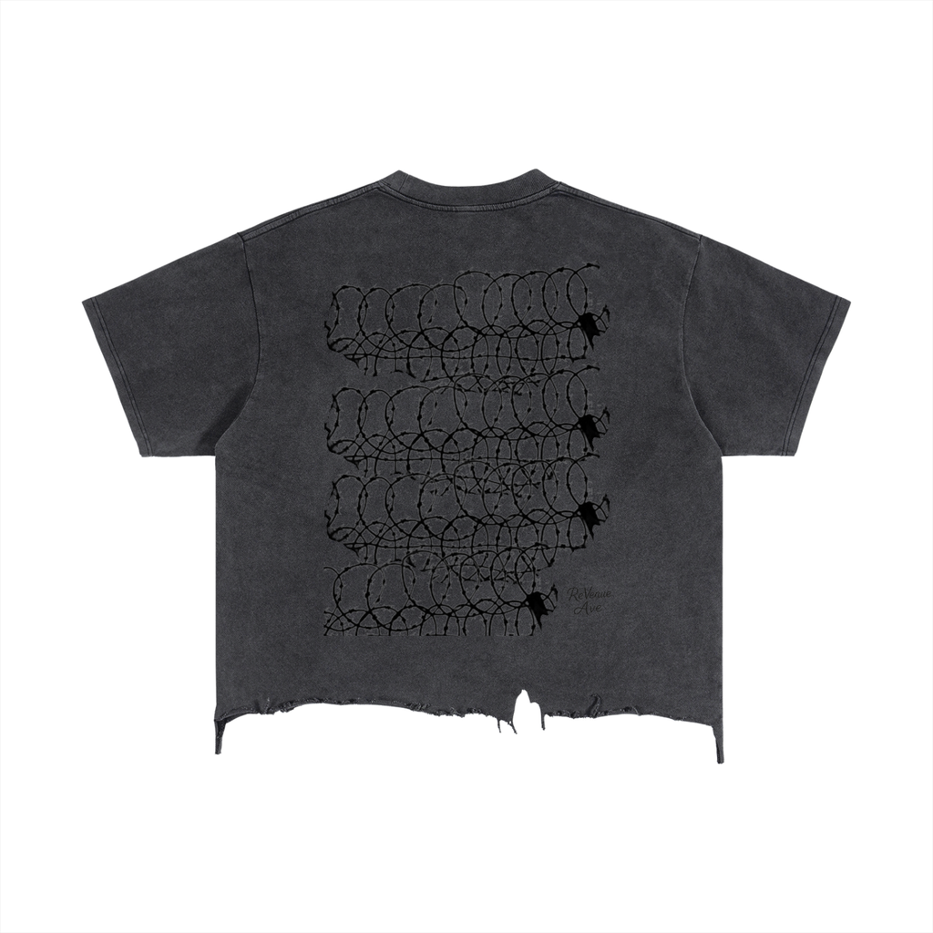 Vintage Wash Boxy Distressed Hem T-Shirt