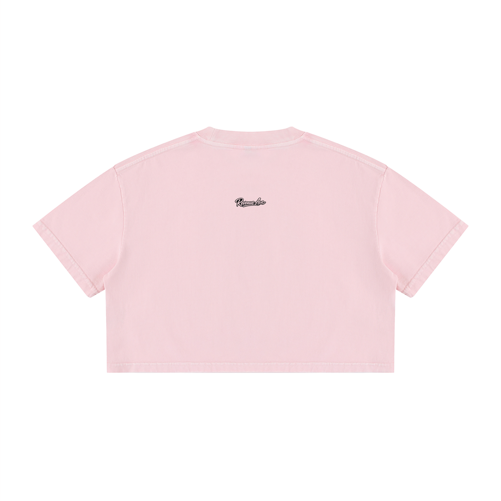 Revenue Ave Women's Mineral Wash Cotton Crop T-Shirt
