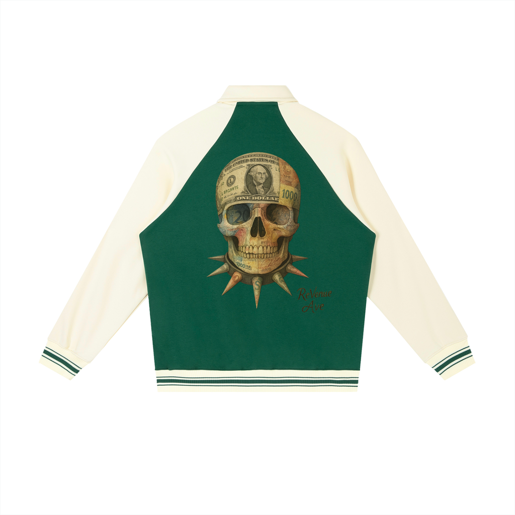 Revenue Ave Contrast Raglan Sleeve Baseball Jacket