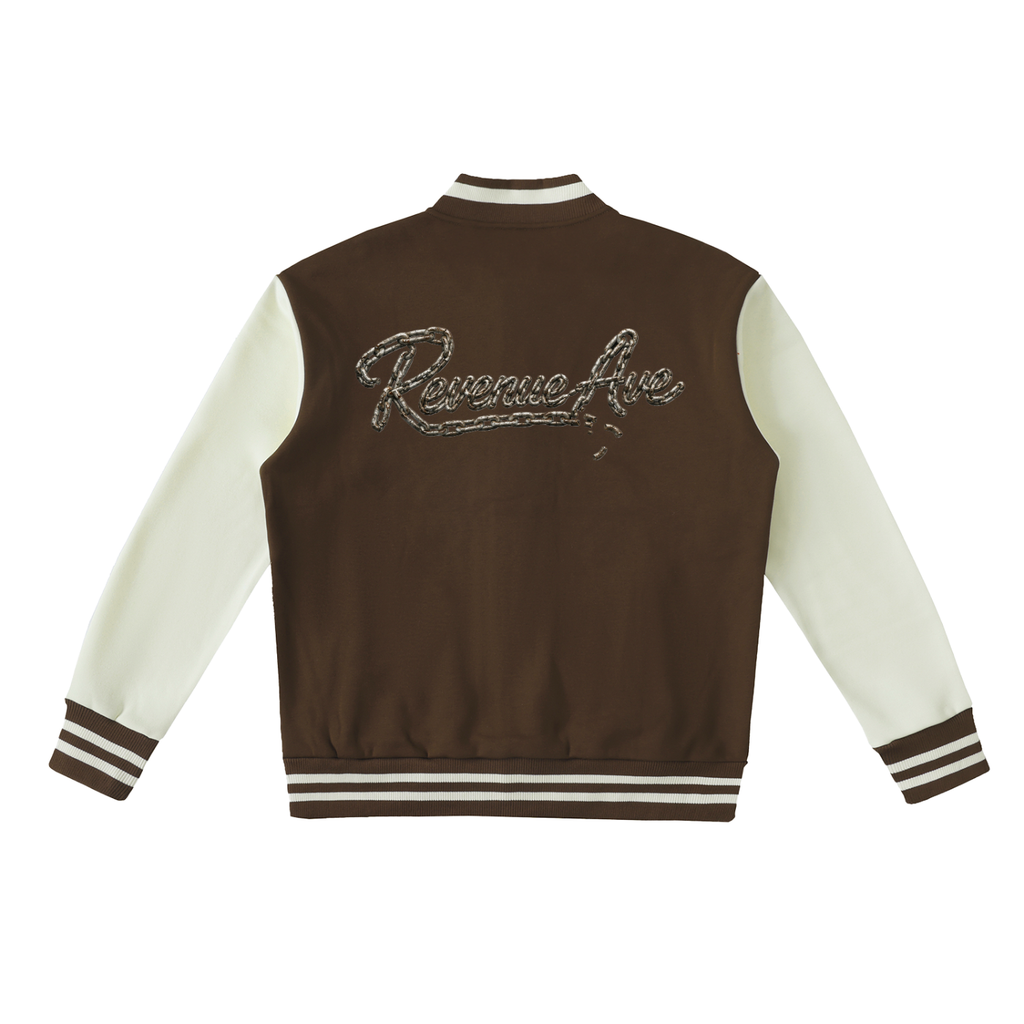 Revenue Ave Two-Tone Fleeced Varsity Jacket
