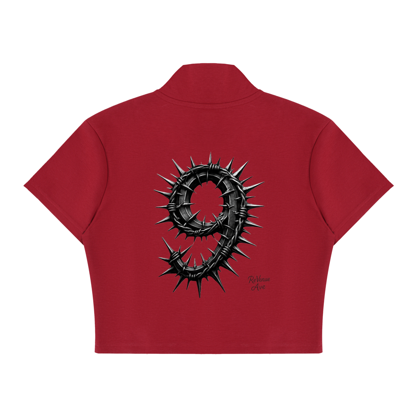 Revenue Ave Women's Cropped Full Zip Short Sleeve T-Shirt