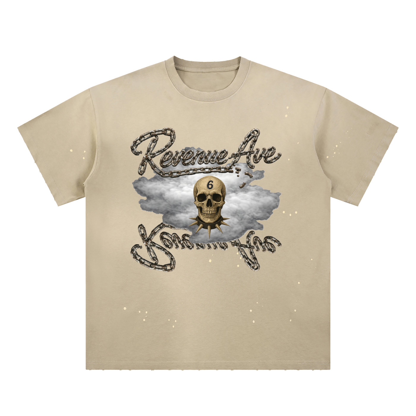 Revenue Ave Hand-Frayed Sunfade Paint Splatter T-Shirt