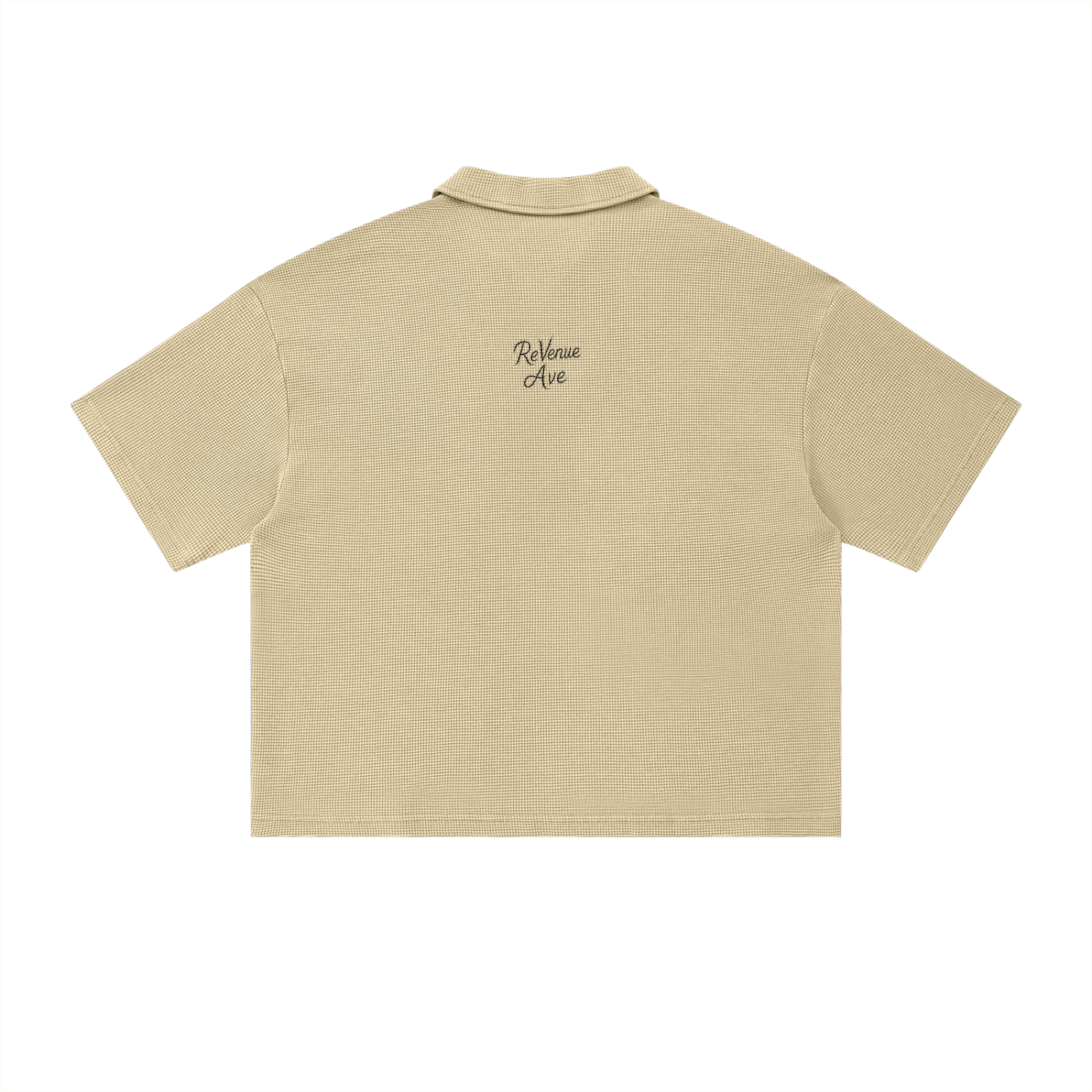 Unisex Vintage Wash Waffle Boxy Polo Shirt