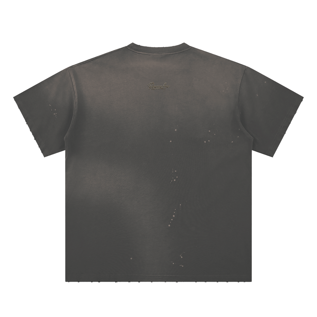 Revenue Ave Hand-Frayed Sunfade Paint Splatter T-Shirt