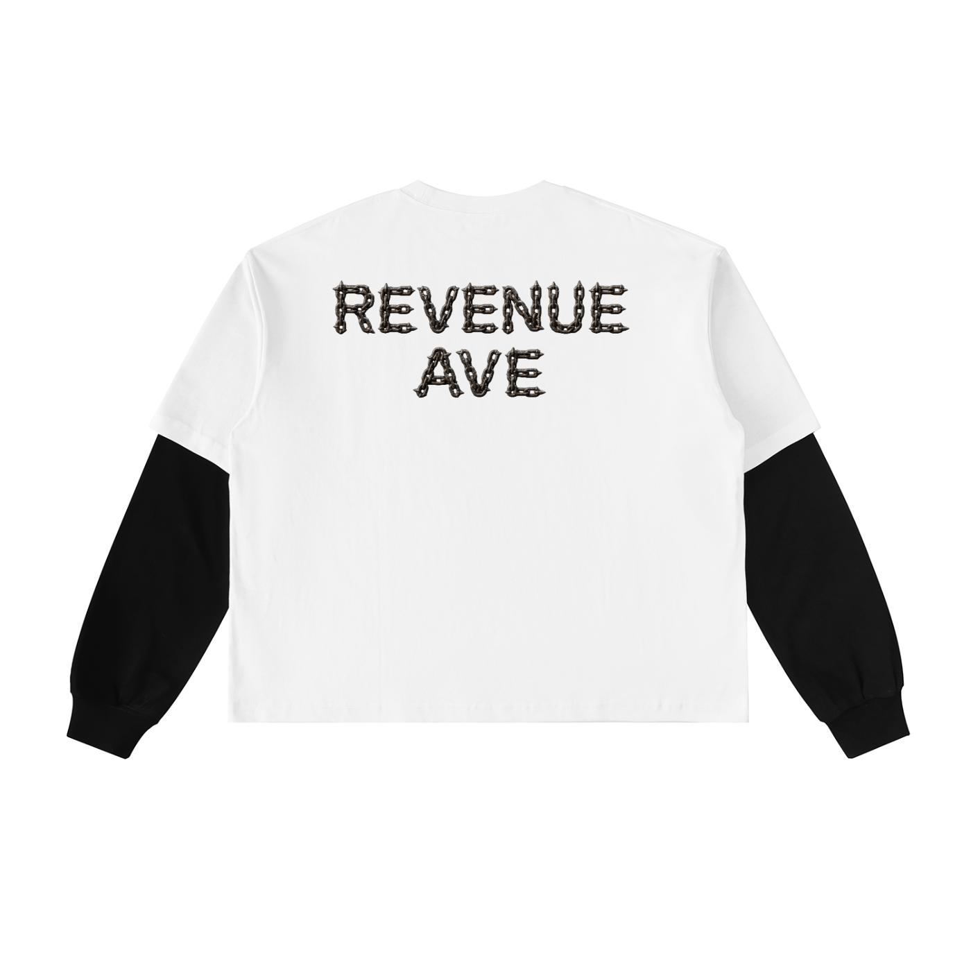 Layered Contrast Sleeve Cotton T-Shirt