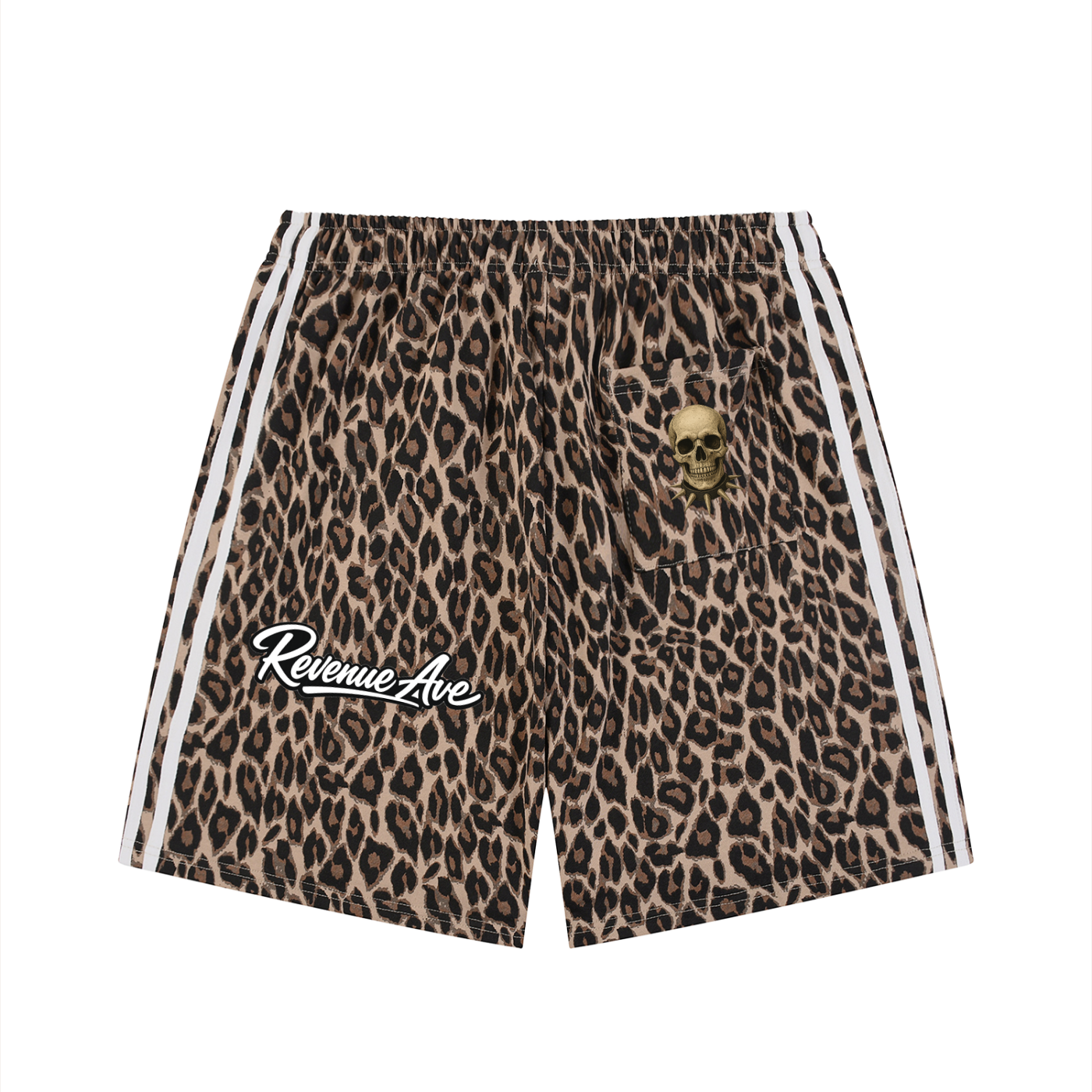 Revenue Ave Unisex Heavyweight Leopard Drawstring Shorts