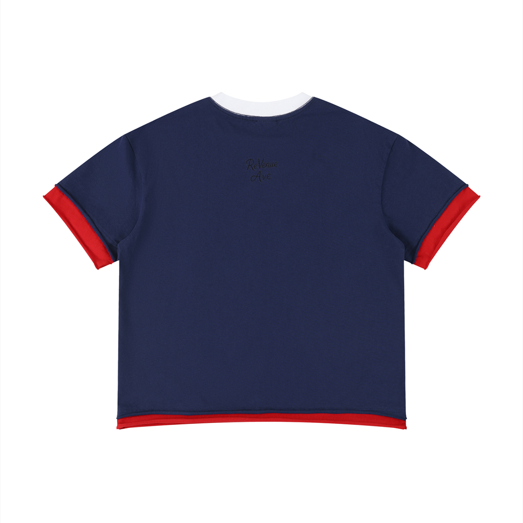 Revenue Ave Unisex Boxy Color Block T-Shirt